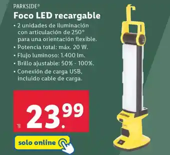 Lidl PARKSIDE Foco LED recargable oferta