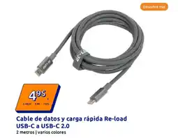 Action Cable de datos y carga rápida Re-load USB-C a USB-C 2.0 oferta