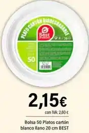 Cash Ifa Best - bolsa 50 platos cartón llano 20 cm oferta