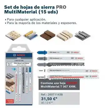 Ferri Bosch - set de hojas de sierra pro multimaterial oferta