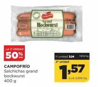 Alimerka La 2a Unidad 50% Dto. Campofrío Salchichas Grand Bockwurst oferta