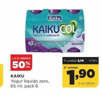 Alimerka La 2a Unidad 50% Dto. Kaiku Yogur Liquido Zero oferta