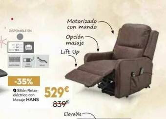 Conforama Sillón Relax Eléctrico Con Masaje Hans oferta
