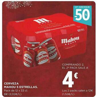 Supercor Exprés 2a Unidad -50% Cerveza Mahou 5 Estrellas oferta