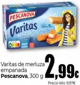 Unide Supermercados PESCANOVA Varitas de merluza empanada oferta