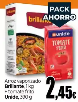 Unide Supermercados UNIDE Arroz vaporizado Brillante, 1 kg + tomate frito oferta