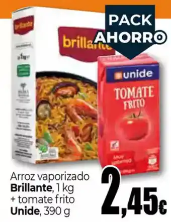 Unide Supermercados UNIDE Arroz vaporizado Brillante, 1 kg + tomate frito oferta