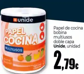 Unide Supermercados UNIDE Papel de cocina bobina multiusos doble capa oferta