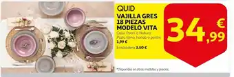 Alcampo Quid - vajilla gres 18 piezas modelo vita oferta