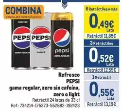 Makro Pepsi - refresco gama regular, zero sin cafeina, zero o light oferta