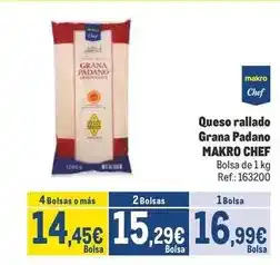 Makro Makro - queso rallado grana padano oferta