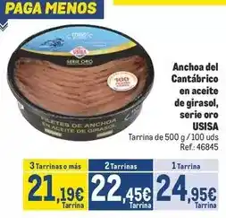 Makro Usisa - anchoa del cantabrico en aceite de girasol, serie oro oferta