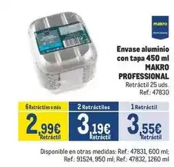 Makro Makro - envase aluminio con tapa oferta