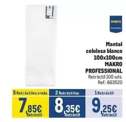 Makro Makro - mantel celulosa blanco 100x100cm oferta