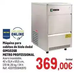 Makro Metro professional - máquina para cubitos de hielo dedal gim1026b oferta