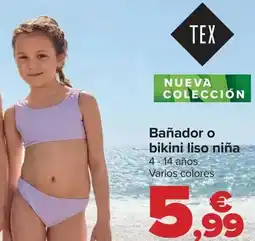 Carrefour Tex - bañador o bikini liso niña oferta