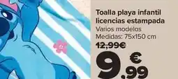 Carrefour Toalla playa infantil licencias estampada oferta