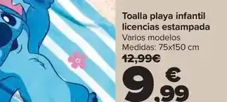 Carrefour Toalla playa infantil licencias estampada oferta