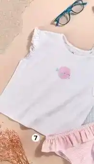 Carrefour Conjunto de camiseta sin mangas con culetín volante bebé oferta