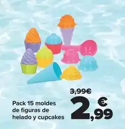 Carrefour Pack 15 moldes de figuras de helado y cupcakes oferta