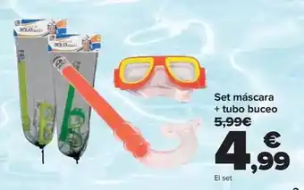 Carrefour Set máscara + tubo buceo oferta