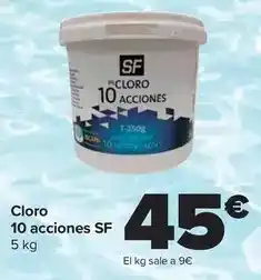 Carrefour Sf - cloro 10 acciones oferta
