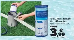 Carrefour Carrefour - pack 2 filtros cartucho tipo 1 oferta