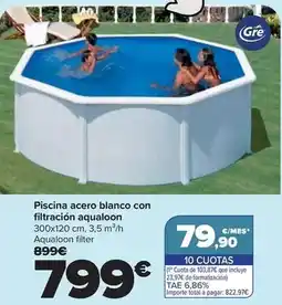 Carrefour Gre - piscina acero blanco con filtración aqualoon oferta