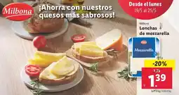 Lidl Milbona - lonchas de mozzarella oferta