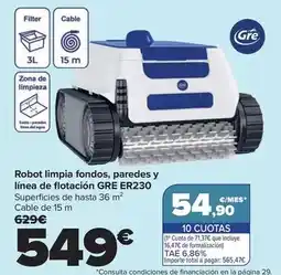 Carrefour Gre - robot limpia fondos paredes y línea de flotación gre er230 oferta