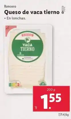 Lidl Roncero - queso de vaca tierno oferta