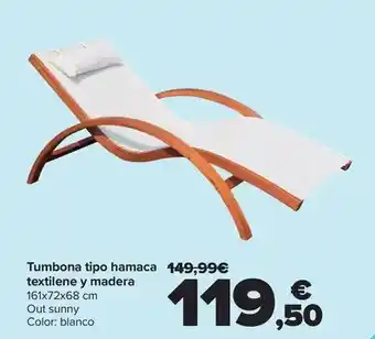 Carrefour Tumbona tipo hamaca textilene y madera oferta