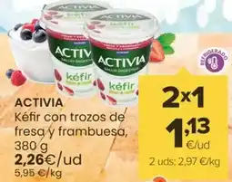 Autoservicios Familia Activia - kéfir con trozos de fresa y frambuesa oferta