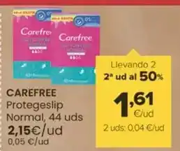 Autoservicios Familia Carefree - protegeslip normal oferta