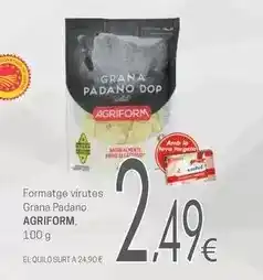 Valvi Supermercats Agriform - formatge virutes grana padano oferta