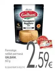 Valvi Supermercats Galbani - formatge ratllat parmesà oferta