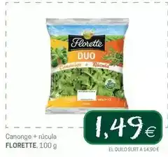 Valvi Supermercats Florette - canonge + rúcula oferta