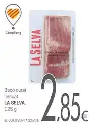 Valvi Supermercats La selva - bacó curat llescat oferta