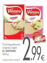 Valvi Supermercats El ventero - formatge llescat original o light oferta