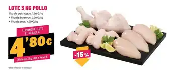 AhorraMas Lote 3 kg pollo oferta