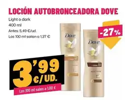 AhorraMas Dove - locion autobronceadora oferta
