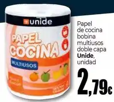 UNIDE Alimentación Unide - papel de cocina bobina multiusos doble capa oferta