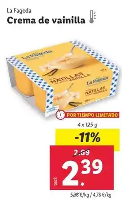 Lidl La fageda - crema de vainilla oferta