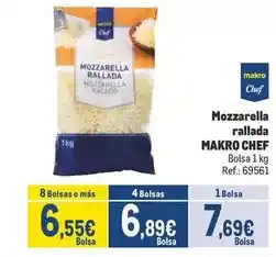 Makro Chef - mozzarella rallada oferta