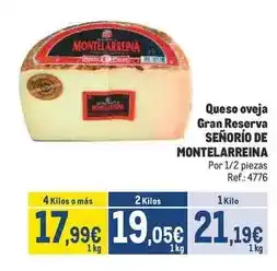 Makro Montelarreina - queso oveja gran reserva oferta