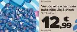 Carrefour Vestido niña o bermuda baño niño lilo & stitch oferta