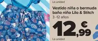 Carrefour Vestido niña o bermuda baño niño lilo & stitch oferta