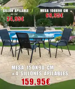 Outlet Hogar Mesa + sillones apilables oferta