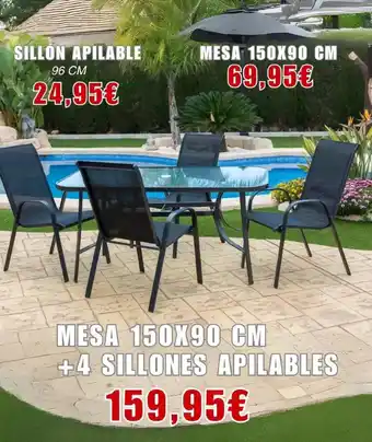 Outlet Hogar Mesa + sillones apilables oferta