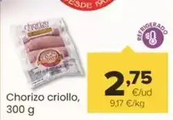 Autoservicios Familia Chorizo criollo oferta